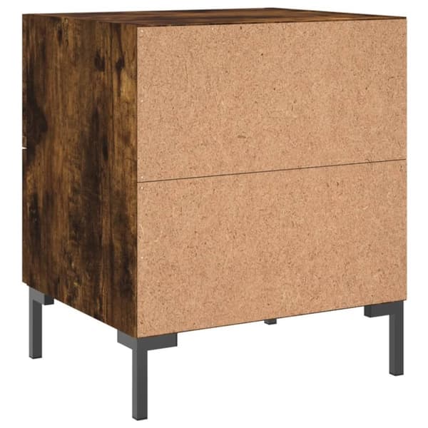 vidaXL sengebord 40x35x47,5 cm konstrueret træ røget egetræ