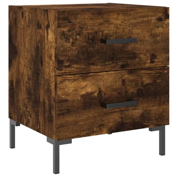 vidaXL sengebord 40x35x47,5 cm konstrueret træ røget egetræ