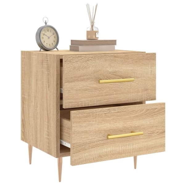 vidaXL Nattbord sonoma eik 40x35x47,5 cm konstruert tre