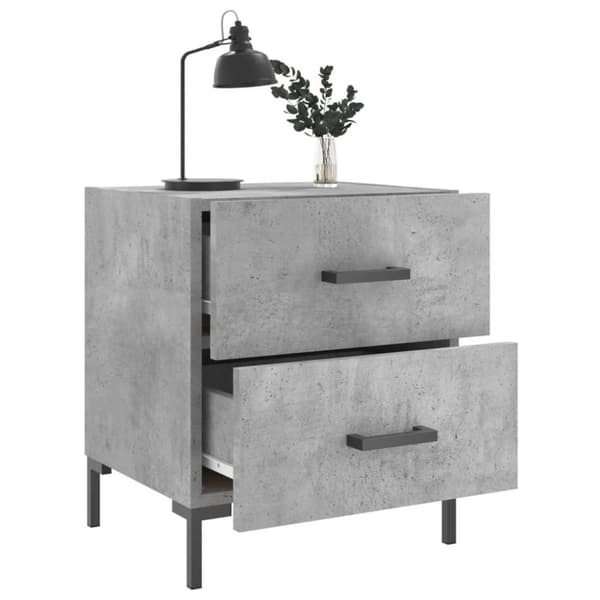 vidaXL Nattbord 2 stk betonggrå 40x35x47,5 cm konstruert tre