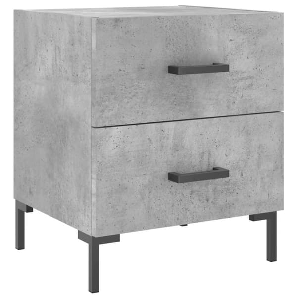 vidaXL Nattbord 2 stk betonggrå 40x35x47,5 cm konstruert tre