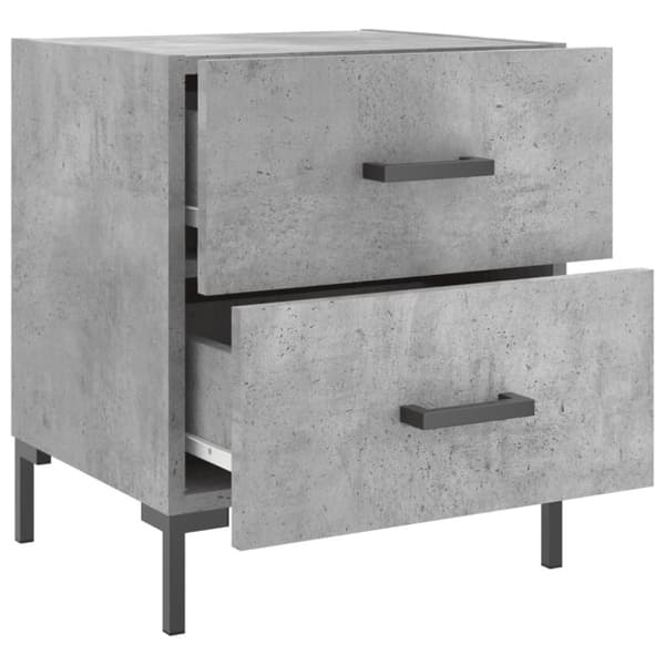 vidaXL Nattbord 2 stk betonggrå 40x35x47,5 cm konstruert tre