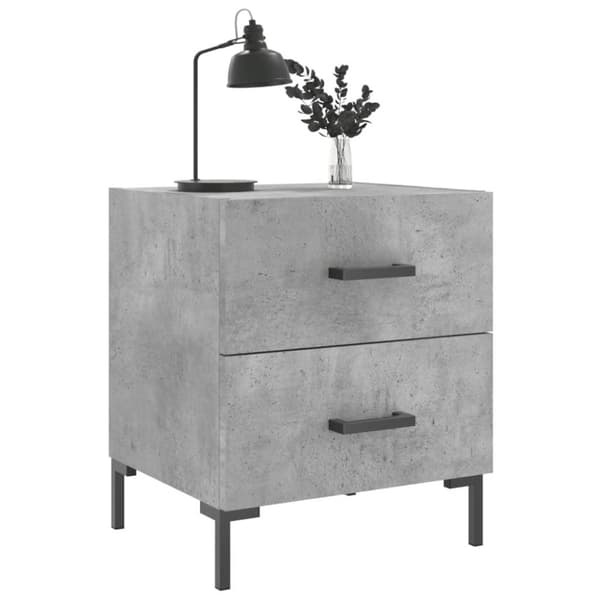 vidaXL Nattbord 2 stk betonggrå 40x35x47,5 cm konstruert tre