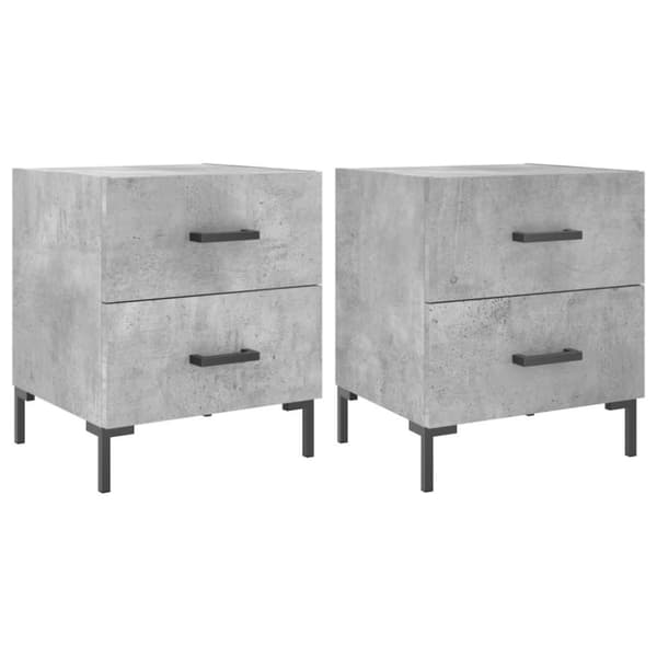 vidaXL Nattbord 2 stk betonggrå 40x35x47,5 cm konstruert tre