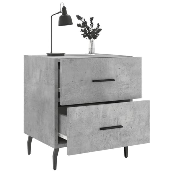 vidaXL Sängbord 2 st betonggrå 40x35x47,5 cm konstruerat trä