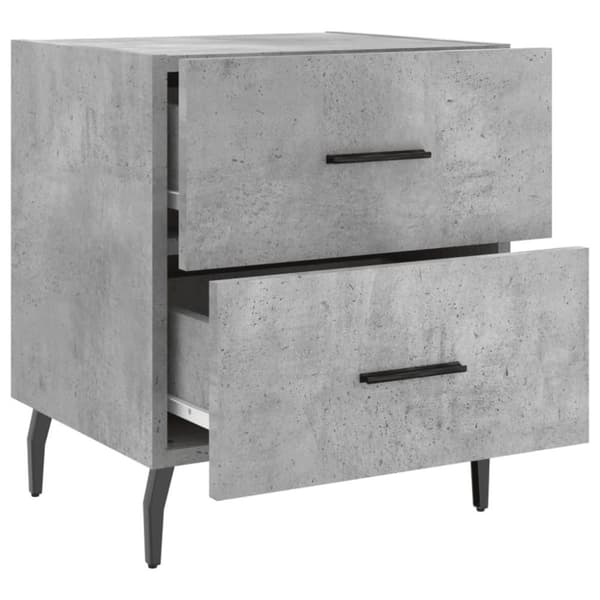 vidaXL Sängbord 2 st betonggrå 40x35x47,5 cm konstruerat trä