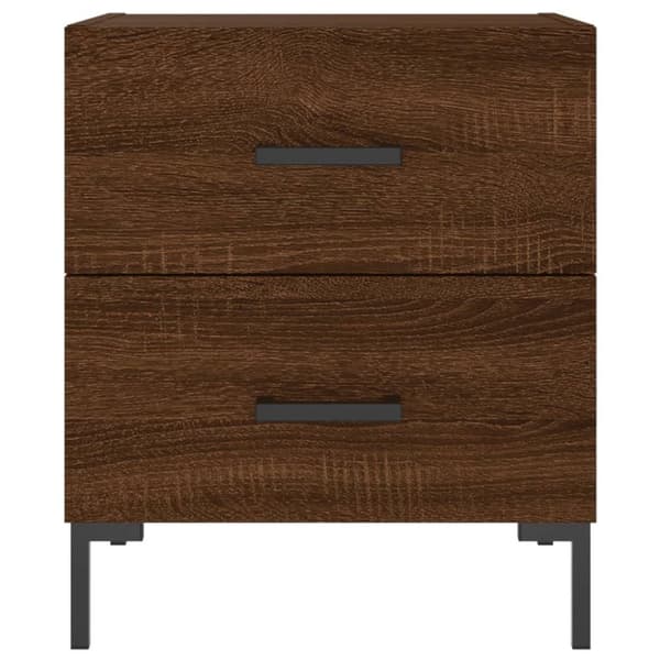 vidaXL sengeborde 2 stk. 40x35x47,5 cm konstrueret træ brunt egetræ
