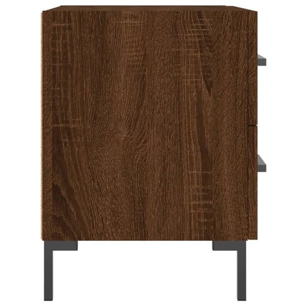 vidaXL sengeborde 2 stk. 40x35x47,5 cm konstrueret træ brunt egetræ