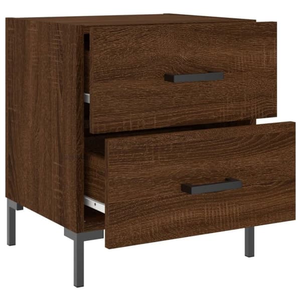 vidaXL Nattbord 2 stk brun eik 40x35x47,5 cm konstruert tre