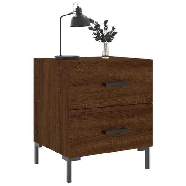 vidaXL Nattbord 2 stk brun eik 40x35x47,5 cm konstruert tre