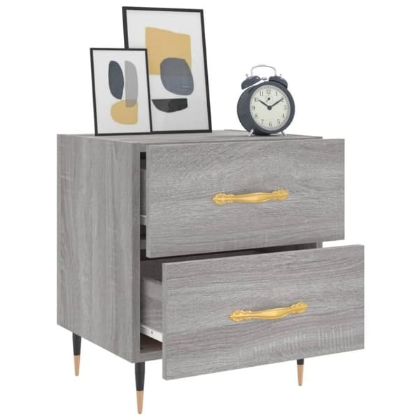 vidaXL sengebord 40x35x47,5 cm konstrueret træ grå sonoma-eg