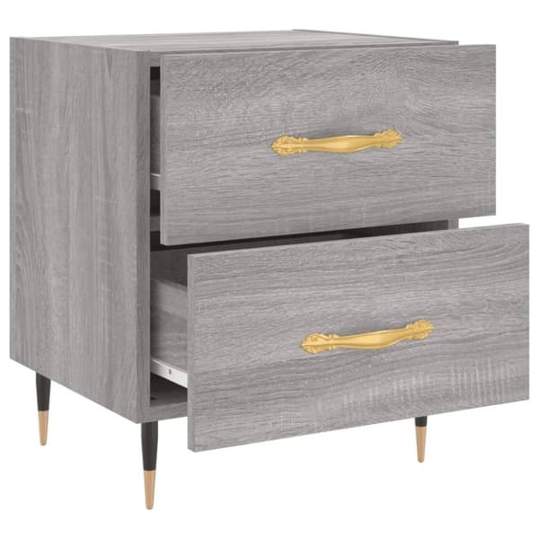 vidaXL sengebord 40x35x47,5 cm konstrueret træ grå sonoma-eg