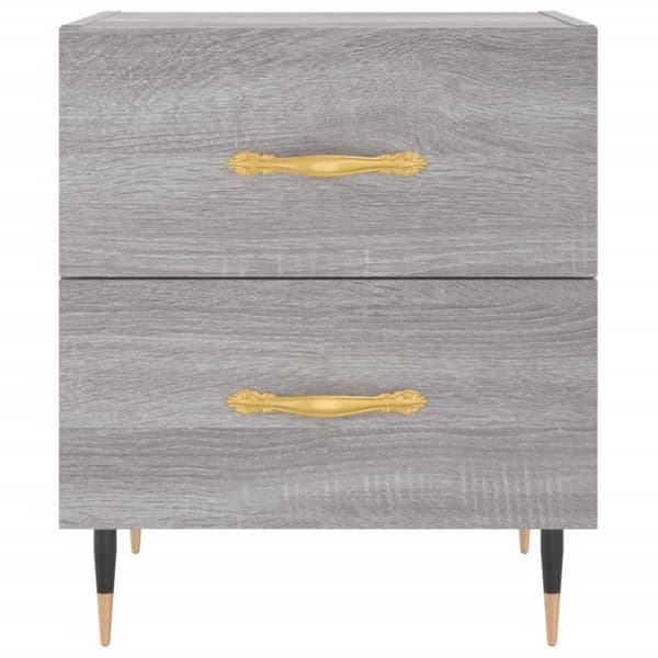 vidaXL sengebord 40x35x47,5 cm konstrueret træ grå sonoma-eg