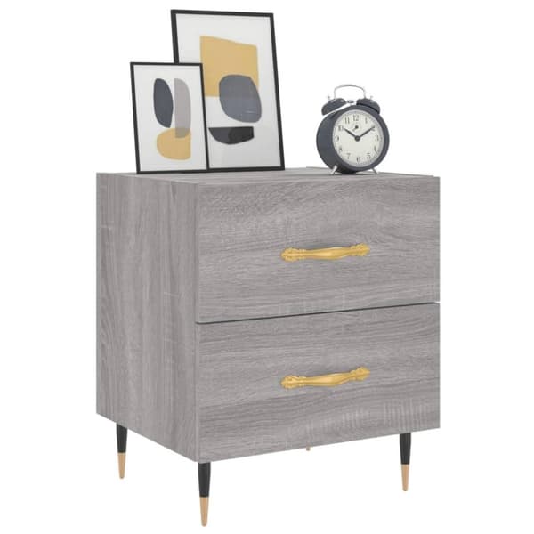 vidaXL sengebord 40x35x47,5 cm konstrueret træ grå sonoma-eg