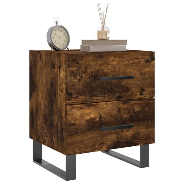 vidaXL Nattbord røkt eik 40x35x47,5 cm konstruert tre