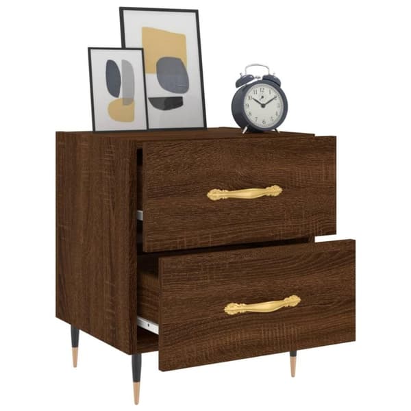 vidaXL Yöpöydät 2 kpl ruskea tammi 40x35x47,5 cm tekninen puu
