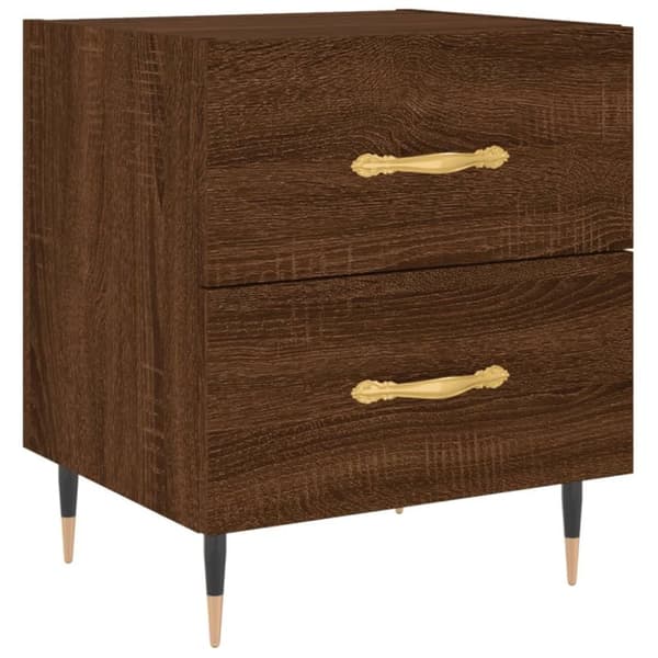 vidaXL Yöpöydät 2 kpl ruskea tammi 40x35x47,5 cm tekninen puu
