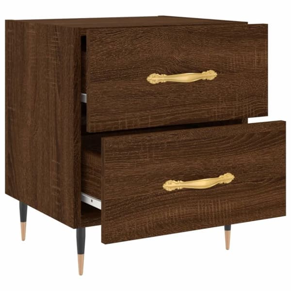 vidaXL Yöpöydät 2 kpl ruskea tammi 40x35x47,5 cm tekninen puu