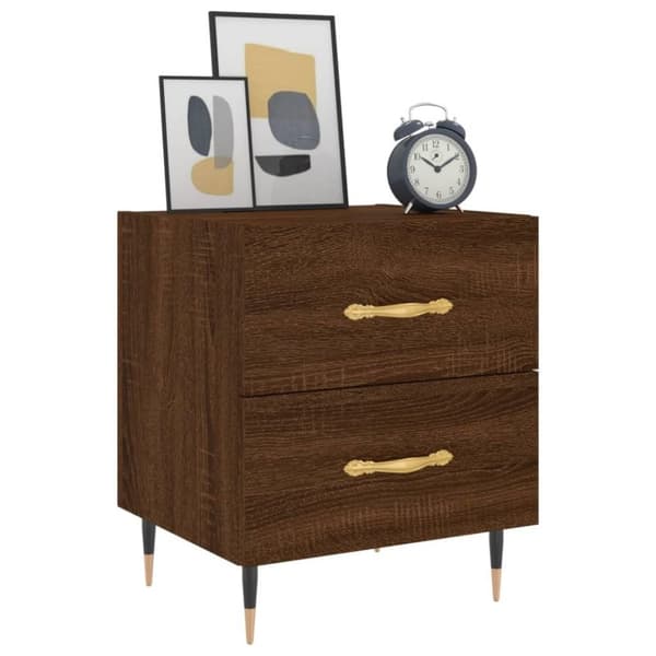 vidaXL Yöpöydät 2 kpl ruskea tammi 40x35x47,5 cm tekninen puu