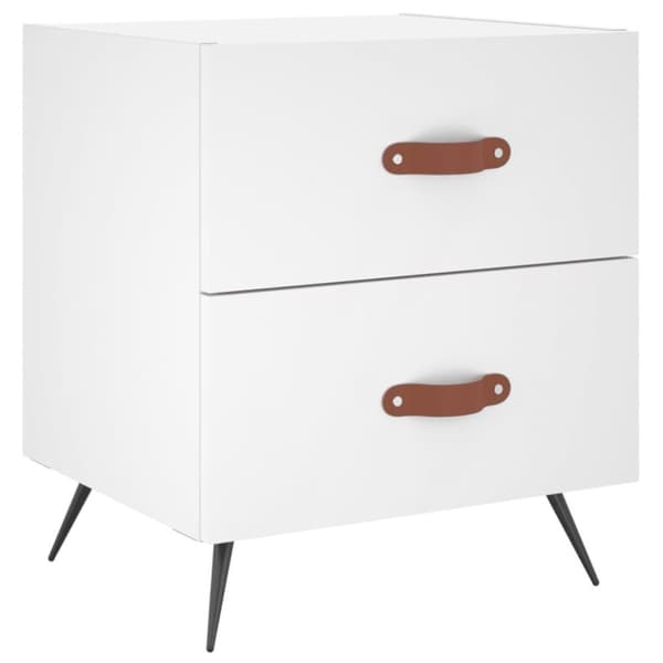 vidaXL Nattbord hvit 40x35x47,5 cm konstruert tre