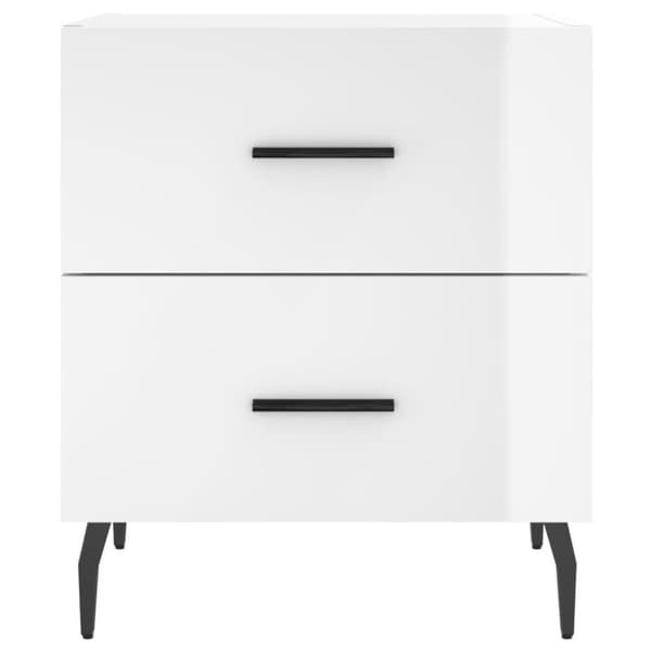 vidaXL Nattbord 2 stk høyglans hvit 40x35x47,5 cm konstruert tre