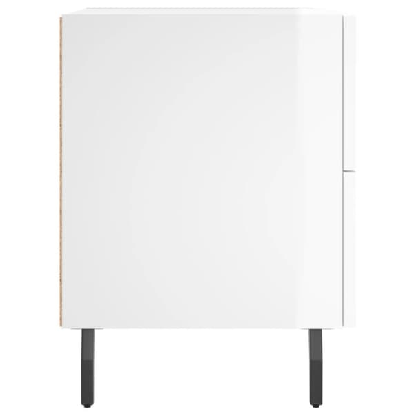 vidaXL Nattbord 2 stk høyglans hvit 40x35x47,5 cm konstruert tre
