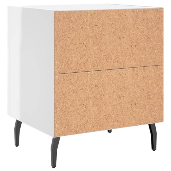 vidaXL Nattbord 2 stk høyglans hvit 40x35x47,5 cm konstruert tre
