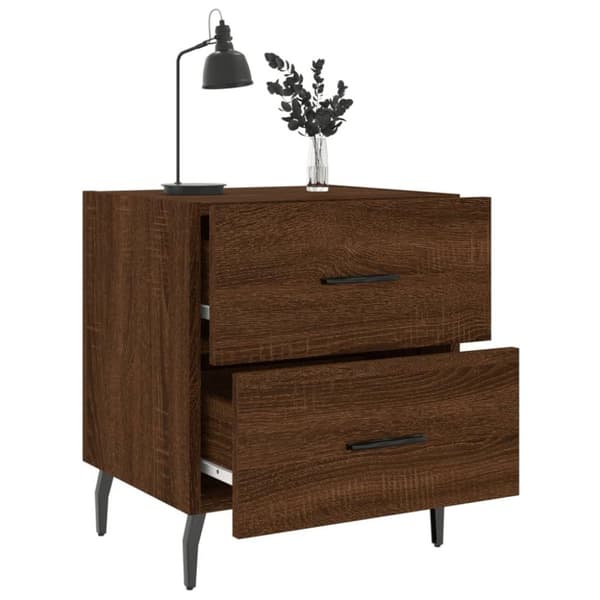 vidaXL Nattbord 2 stk brun eik 40x35x47,5 cm konstruert tre