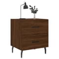 Miniatyrbilde 2 av 11: vidaXL Nattbord 2 stk brun eik 40x35x47,5 cm konstruert tre
