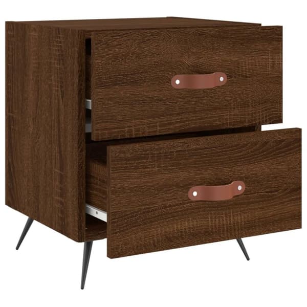 vidaXL Nattbord 2 stk brun eik 40x35x47,5 cm konstruert tre