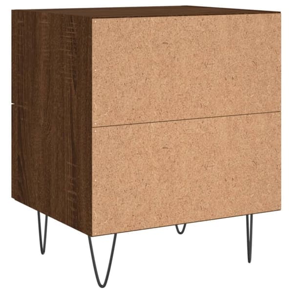 vidaXL Nattbord 2 stk brun eik 40x35x47,5 cm konstruert tre