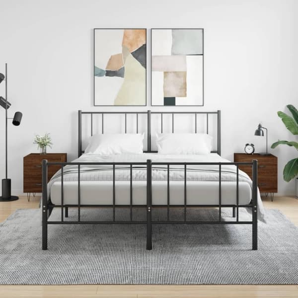 vidaXL Nattbord 2 stk brun eik 40x35x47,5 cm konstruert tre