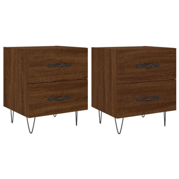 vidaXL Nattbord 2 stk brun eik 40x35x47,5 cm konstruert tre
