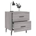 Miniatyrbilde 3 av 11: vidaXL Nattbord 2 stk grå sonoma 40x35x47,5 cm konstruert tre
