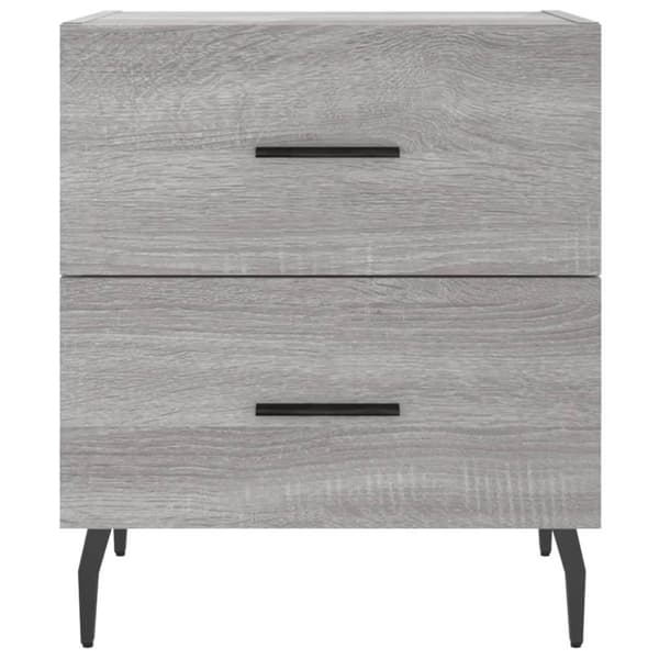 vidaXL sengeborde 2 stk. 40x35x47,5 cm konstrueret træ grå sonoma-eg