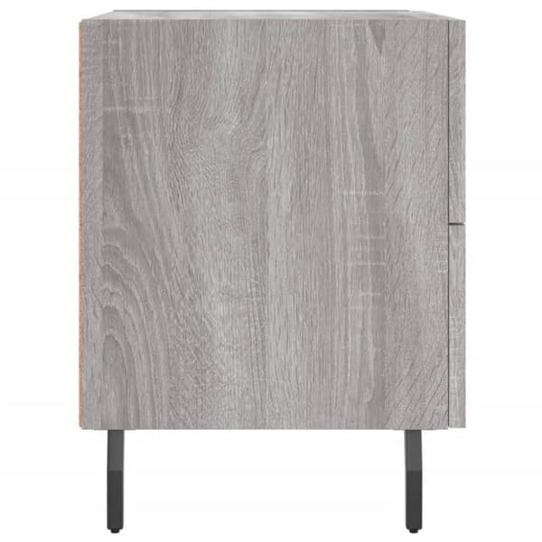 vidaXL sengeborde 2 stk. 40x35x47,5 cm konstrueret træ grå sonoma-eg