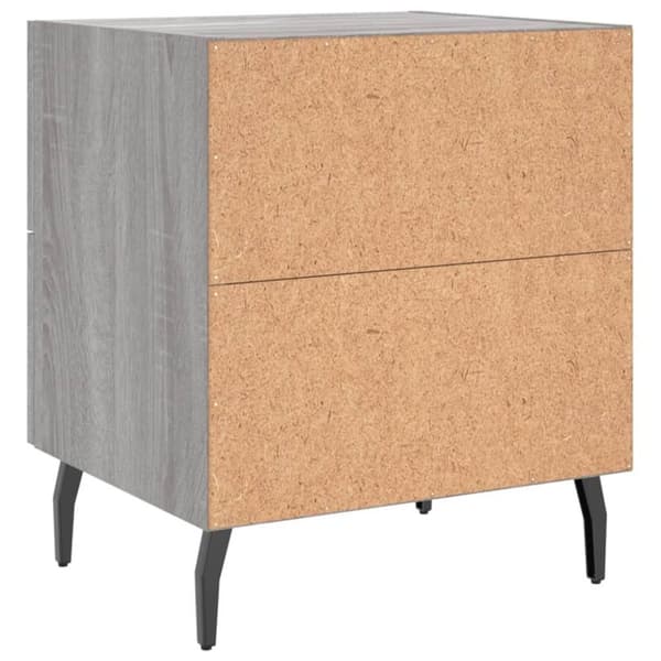 vidaXL sengeborde 2 stk. 40x35x47,5 cm konstrueret træ grå sonoma-eg
