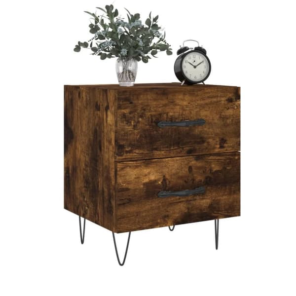 vidaXL Nattbord 2 stk røkt eik 40x35x47,5 cm konstruert tre