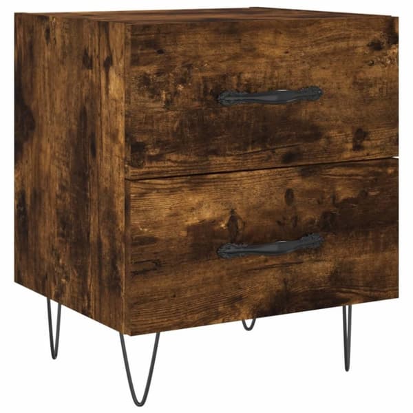vidaXL Nattbord 2 stk røkt eik 40x35x47,5 cm konstruert tre