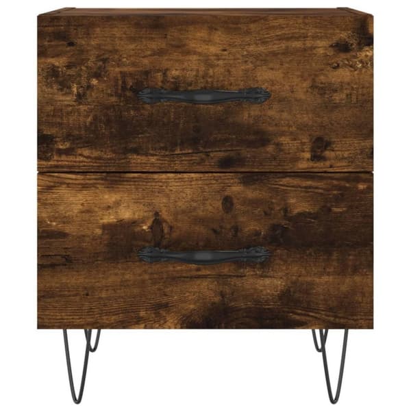 vidaXL Nattbord 2 stk røkt eik 40x35x47,5 cm konstruert tre