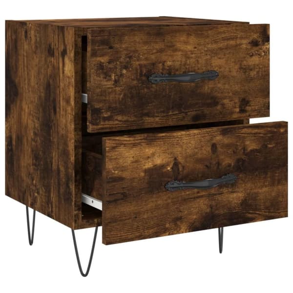 vidaXL Nattbord 2 stk røkt eik 40x35x47,5 cm konstruert tre