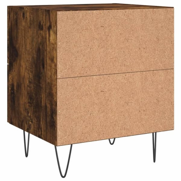 vidaXL Nattbord 2 stk røkt eik 40x35x47,5 cm konstruert tre