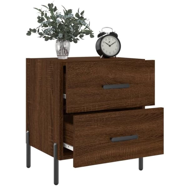 vidaXL Yöpöydät 2 kpl ruskea tammi 40x35x47,5 cm tekninen puu