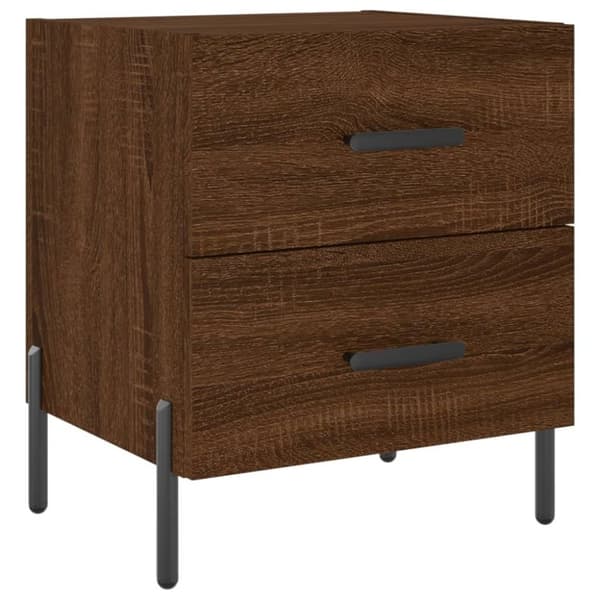 vidaXL Yöpöydät 2 kpl ruskea tammi 40x35x47,5 cm tekninen puu