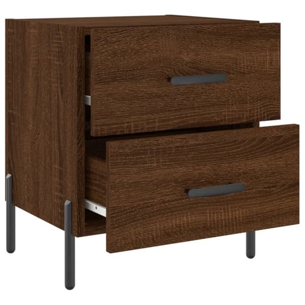 vidaXL Yöpöydät 2 kpl ruskea tammi 40x35x47,5 cm tekninen puu
