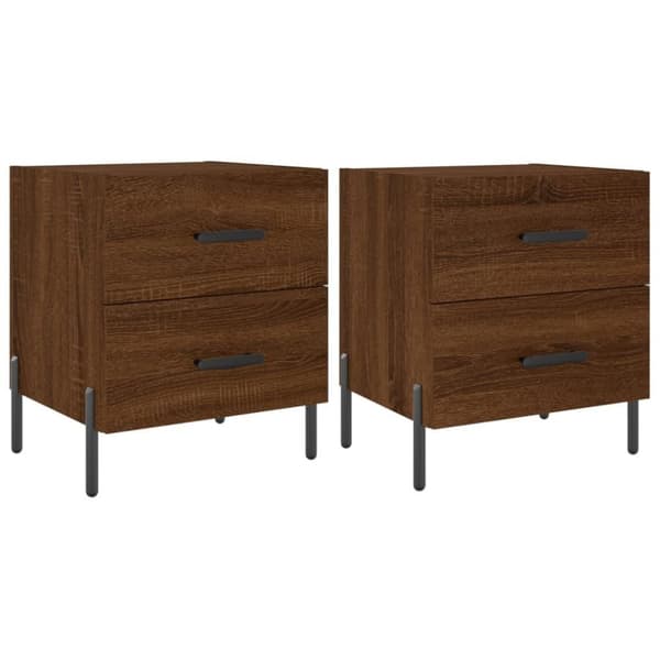 vidaXL Yöpöydät 2 kpl ruskea tammi 40x35x47,5 cm tekninen puu
