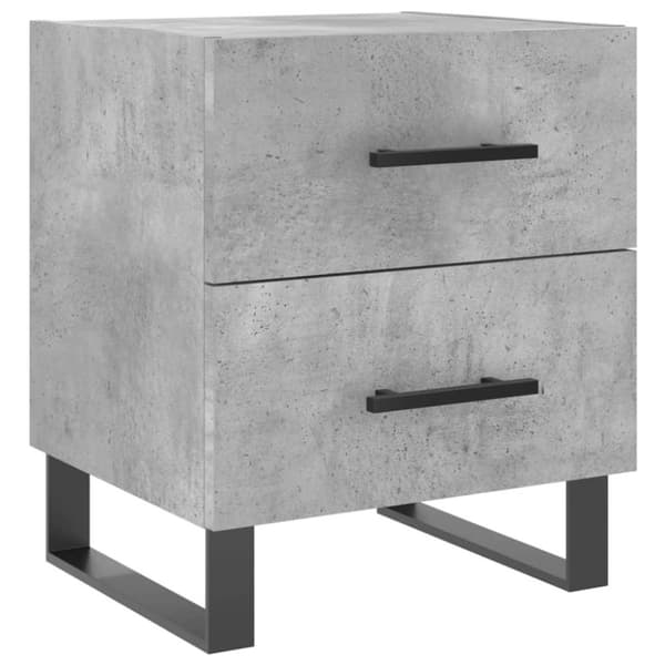 vidaXL sengeborde 2 stk. 40x35x47,5 cm konstrueret træ betongrå