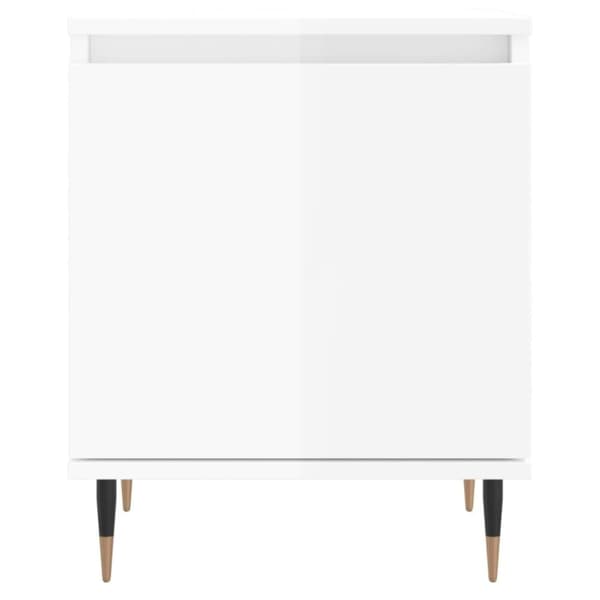 vidaXL Sängbord vit högglans 40x30x50 cm konstruerat trä