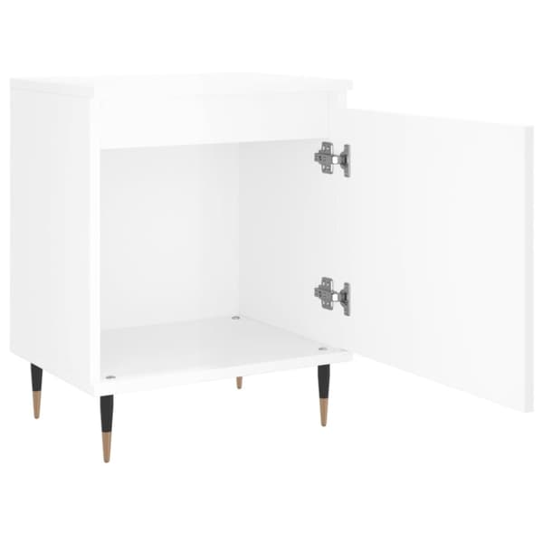 vidaXL Sängbord vit högglans 40x30x50 cm konstruerat trä