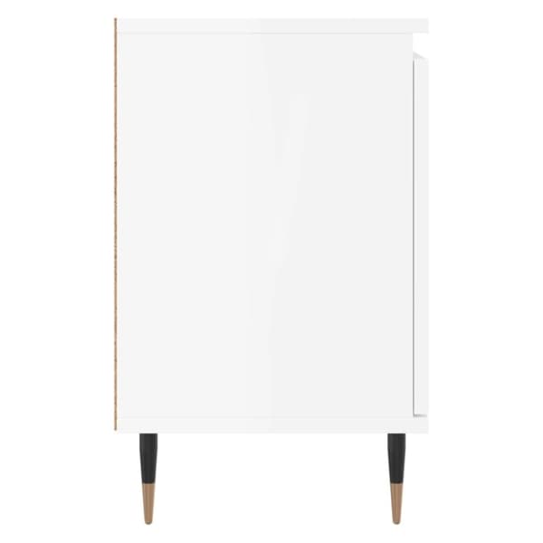 vidaXL Sängbord vit högglans 40x30x50 cm konstruerat trä